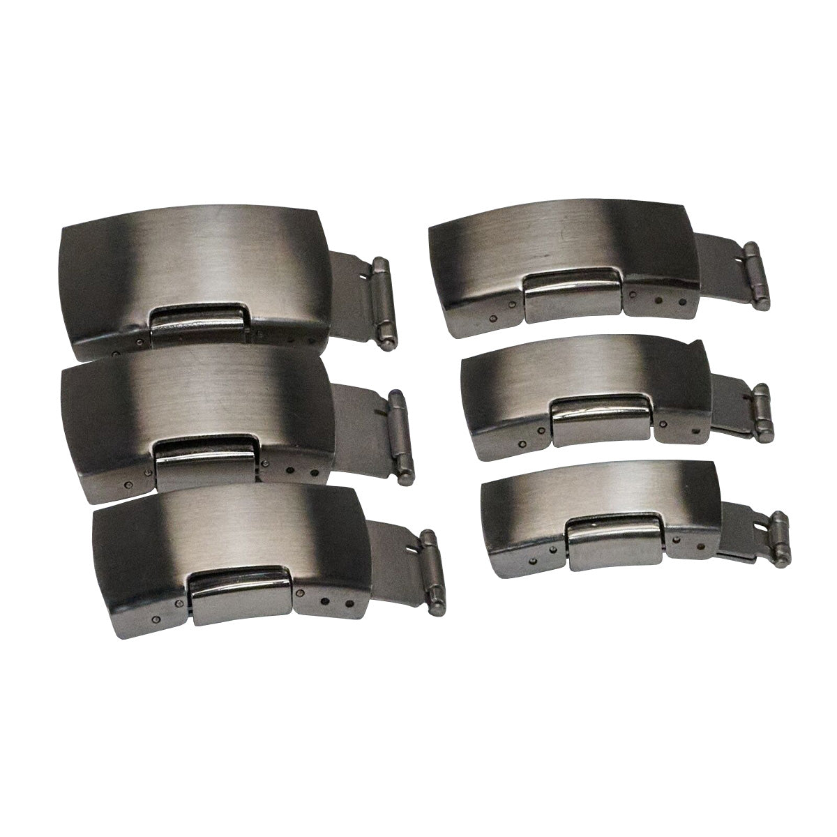 Brushed Steel Watch Strap Buckle Clasp Seiko Push Release Button Safety Leather